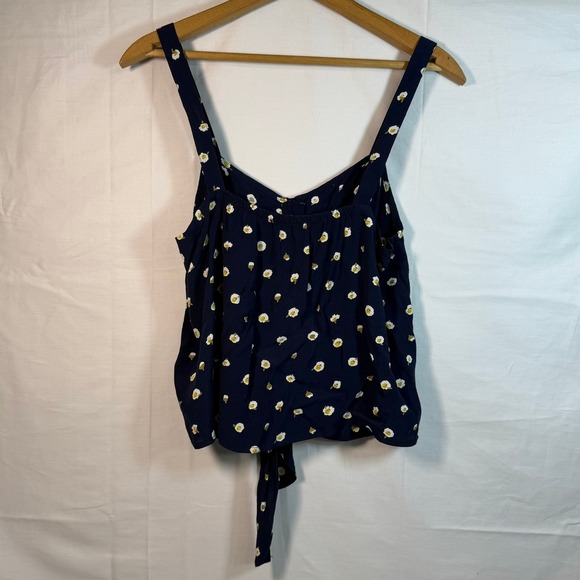Madewell Daisy Tank Top Button Front Tie‎ Waist Casual Blue Size M - Picture 2 of 5